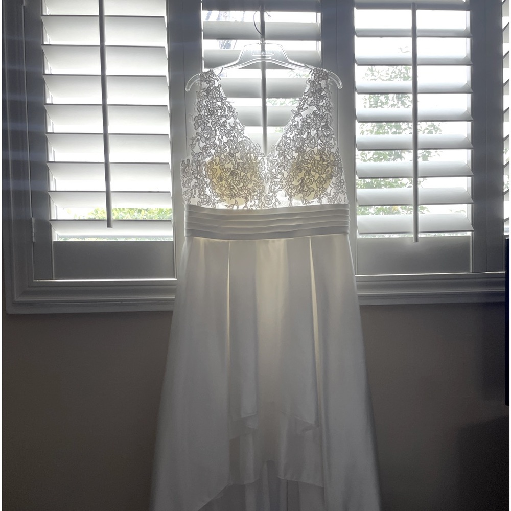 Wedding dress , ivory high/low style
